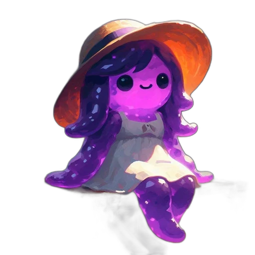 hat, dress, staff, creature transparent PNG cut-out