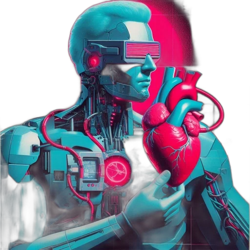 robot, face, cyberpunk, concept art transparent PNG cut-out