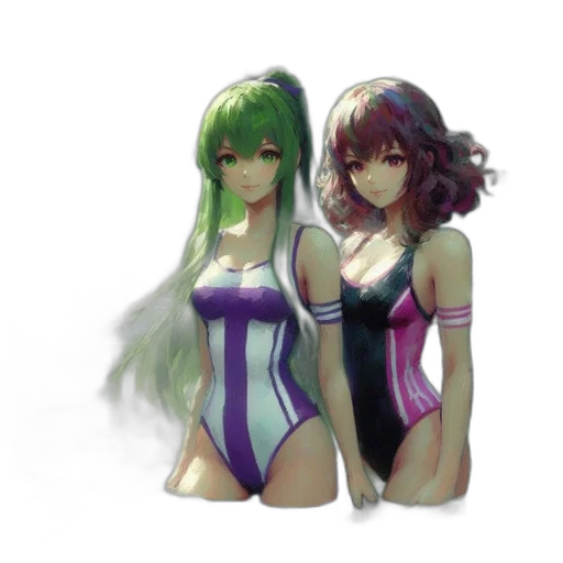 dress, hair, concept art, 3d render transparent PNG cut-out