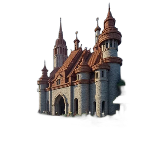 building, crown, hat, staff transparent PNG cut-out