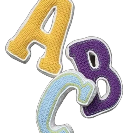 jewelry, 3d render, crocheted, letters transparent PNG cut-out