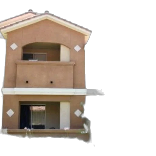 building, 3d render, photorealistic, two-story transparent PNG cut-out