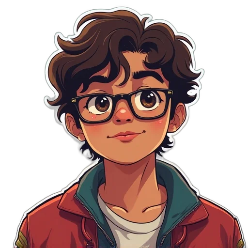 jacket, face, staff, cartoon transparent PNG cut-out