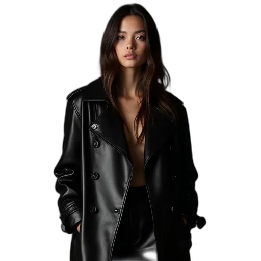 jacket, dress, dark, monochrome transparent PNG cut-out