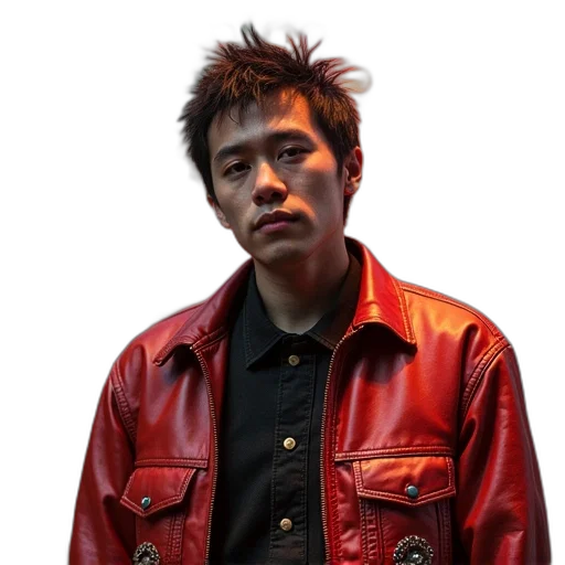 jacket, face, staff, photorealistic transparent PNG cut-out