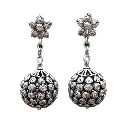 jewelry, pair, silver, earrings transparent PNG cut-out