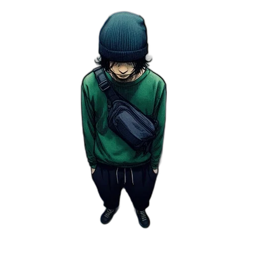 jacket, hat, mask, face transparent PNG cut-out
