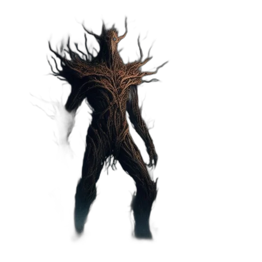 creature, hair, staff, tree transparent PNG cut-out