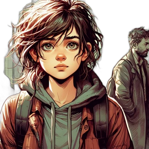 jacket, comic book art, concept art, watercolor transparent PNG cut-out