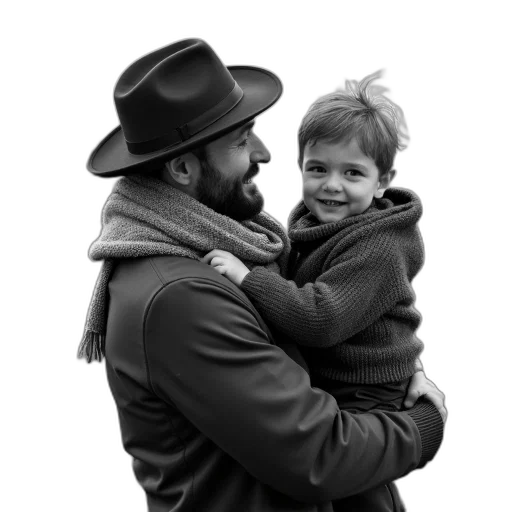 hat, jacket, face, photorealistic transparent PNG cut-out
