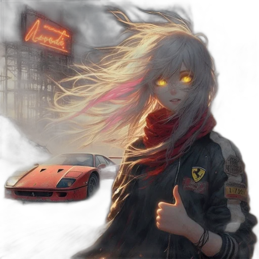 car, jacket, face, dragon transparent PNG cut-out
