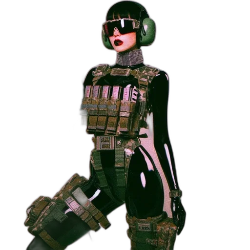 robot, weapon, jacket, staff transparent PNG cut-out