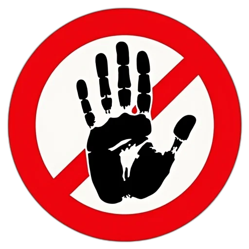 red, white, sign, black transparent PNG cut-out