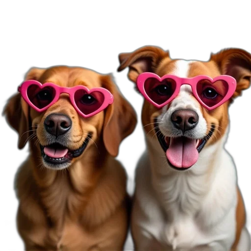 some, dogs, heart, glasses transparent PNG cut-out