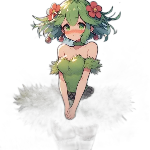 crown, flower, dress, creature transparent PNG cut-out