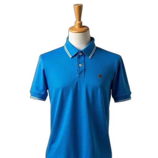 blue, polo, shirt, white transparent PNG cut-out