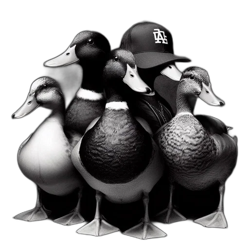 hat, group, five, ducks transparent PNG cut-out