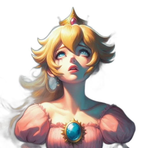 crown, dress, face, staff transparent PNG cut-out