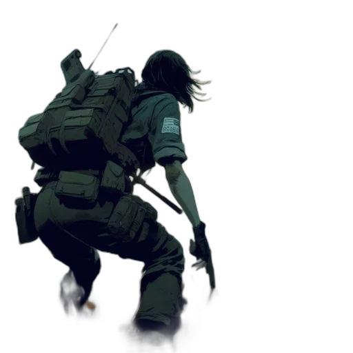 robot, weapon, creature, jacket transparent PNG cut-out