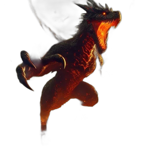 dragon, creature, staff, animal transparent PNG cut-out