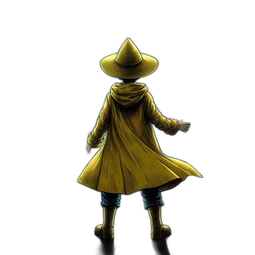hat, staff, jacket, mask transparent PNG cut-out