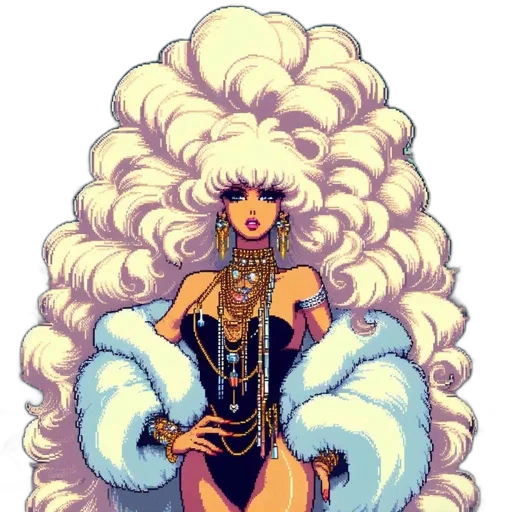 hair, crown, staff, dress transparent PNG cut-out