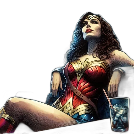 comic book art, concept art, fantasy art, dimly-lit transparent PNG cut-out
