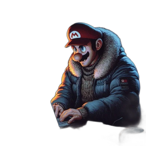 hat, jacket, face, creature transparent PNG cut-out