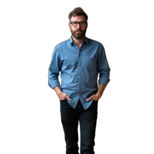 jacket, staff, face, robot transparent PNG cut-out