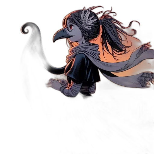 dragon, creature, staff, mask transparent PNG cut-out