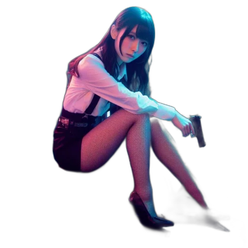 dress, robot, weapon, staff transparent PNG cut-out