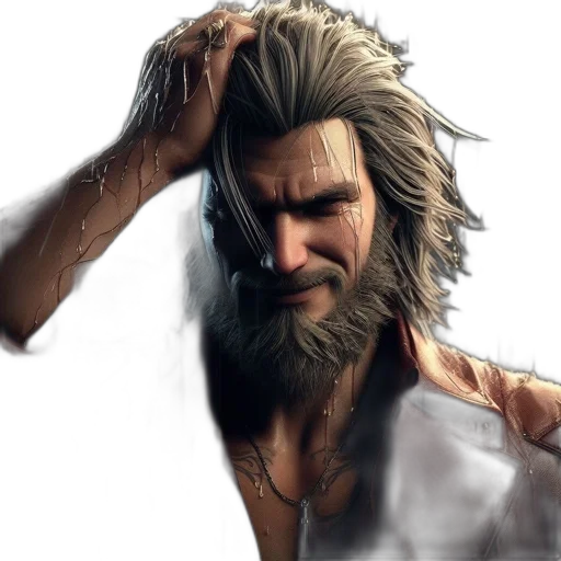 face, hair, concept art, photorealistic transparent PNG cut-out