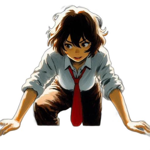 staff, face, jacket, anime transparent PNG cut-out