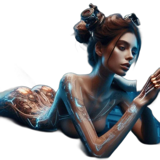 jewelry, dress, robot, hair transparent PNG cut-out