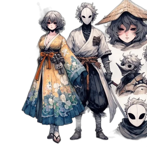 mask, staff, concept art, fantasy art transparent PNG cut-out