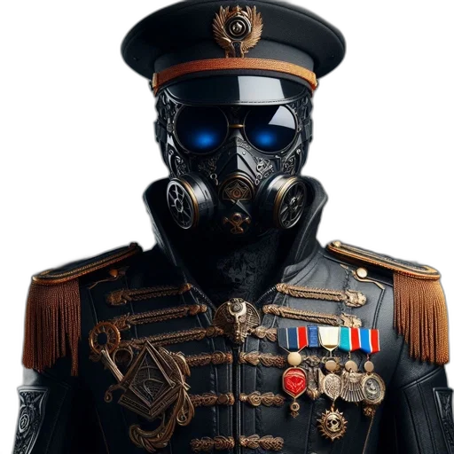 mask, robot, jacket, staff transparent PNG cut-out