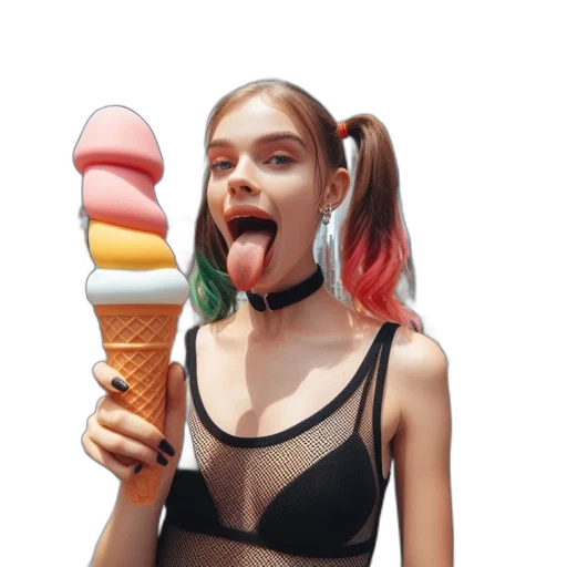 food, creature, concept art, vaporwave transparent PNG cut-out