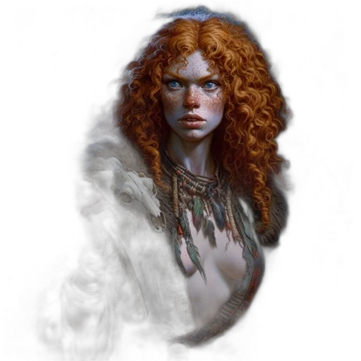 face, jewelry, staff, fantasy art transparent PNG cut-out