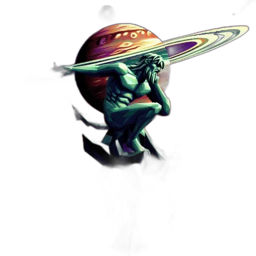 creature, staff, hat, robot transparent PNG cut-out