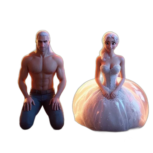 dress, creature, 3d render, concept art transparent PNG cut-out
