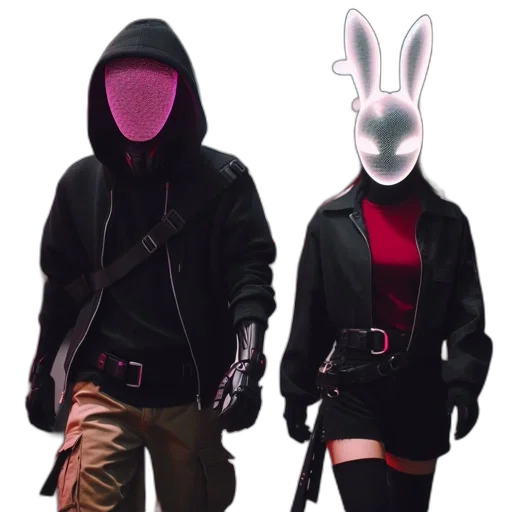 jacket, mask, cyberpunk, concept art transparent PNG cut-out