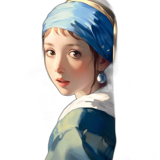face, dress, hat, staff transparent PNG cut-out