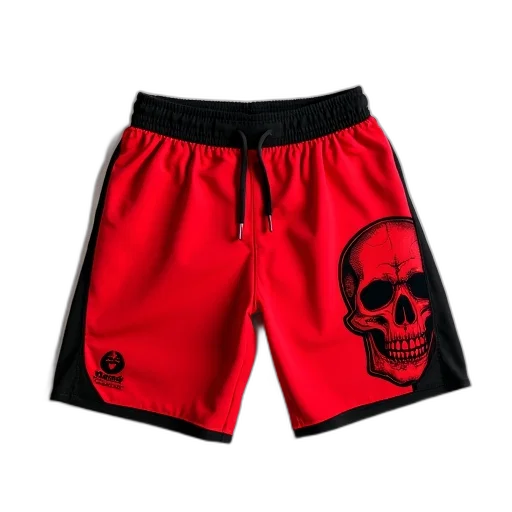 red, pair, shorts, black transparent PNG cut-out