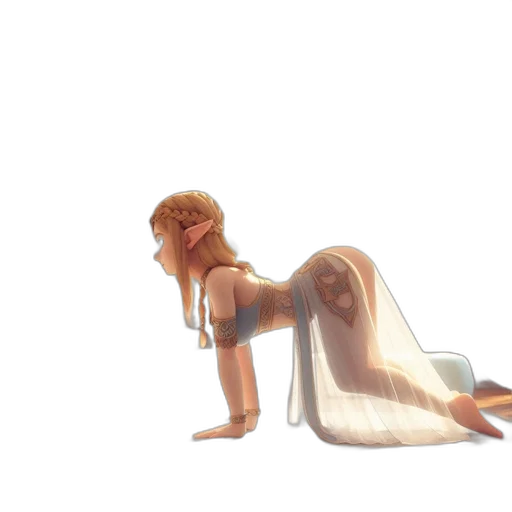 dress, creature, robot, staff transparent PNG cut-out