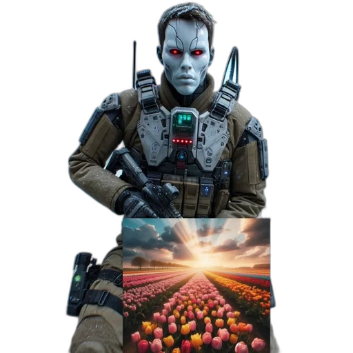 jacket, robot, concept art, comic book art transparent PNG cut-out