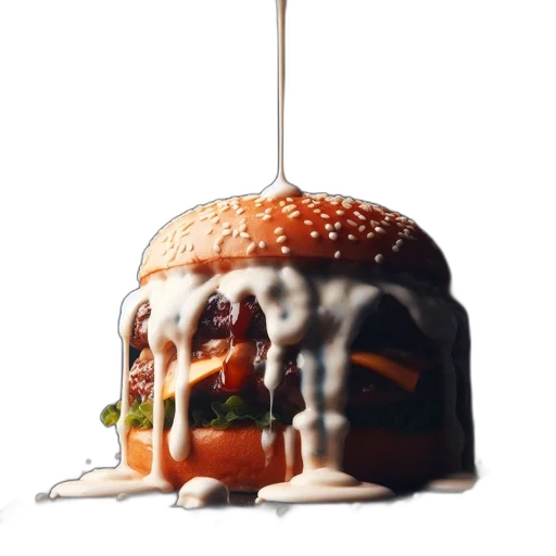 food, crown, 3d render, photorealistic transparent PNG cut-out