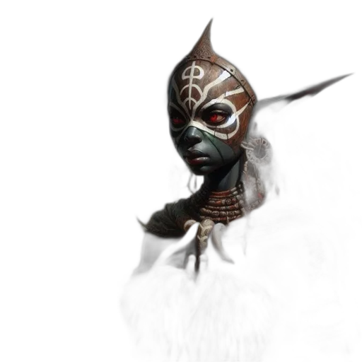 mask, staff, face, creature transparent PNG cut-out