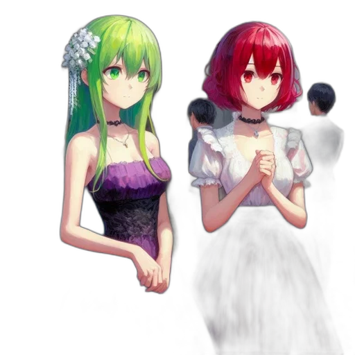 dress, crown, flower, pixel art transparent PNG cut-out