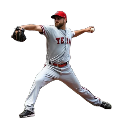 baseball, player, texas, uniform transparent PNG cut-out