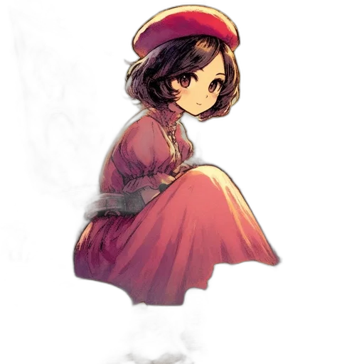 dress, hat, staff, crown transparent PNG cut-out